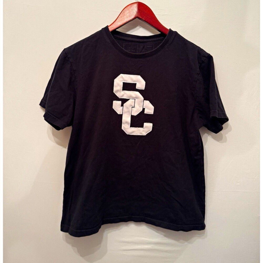 adidas USC Trojans T Shirt Mens M Black "SC" Logo Graphic NCAA College Tee